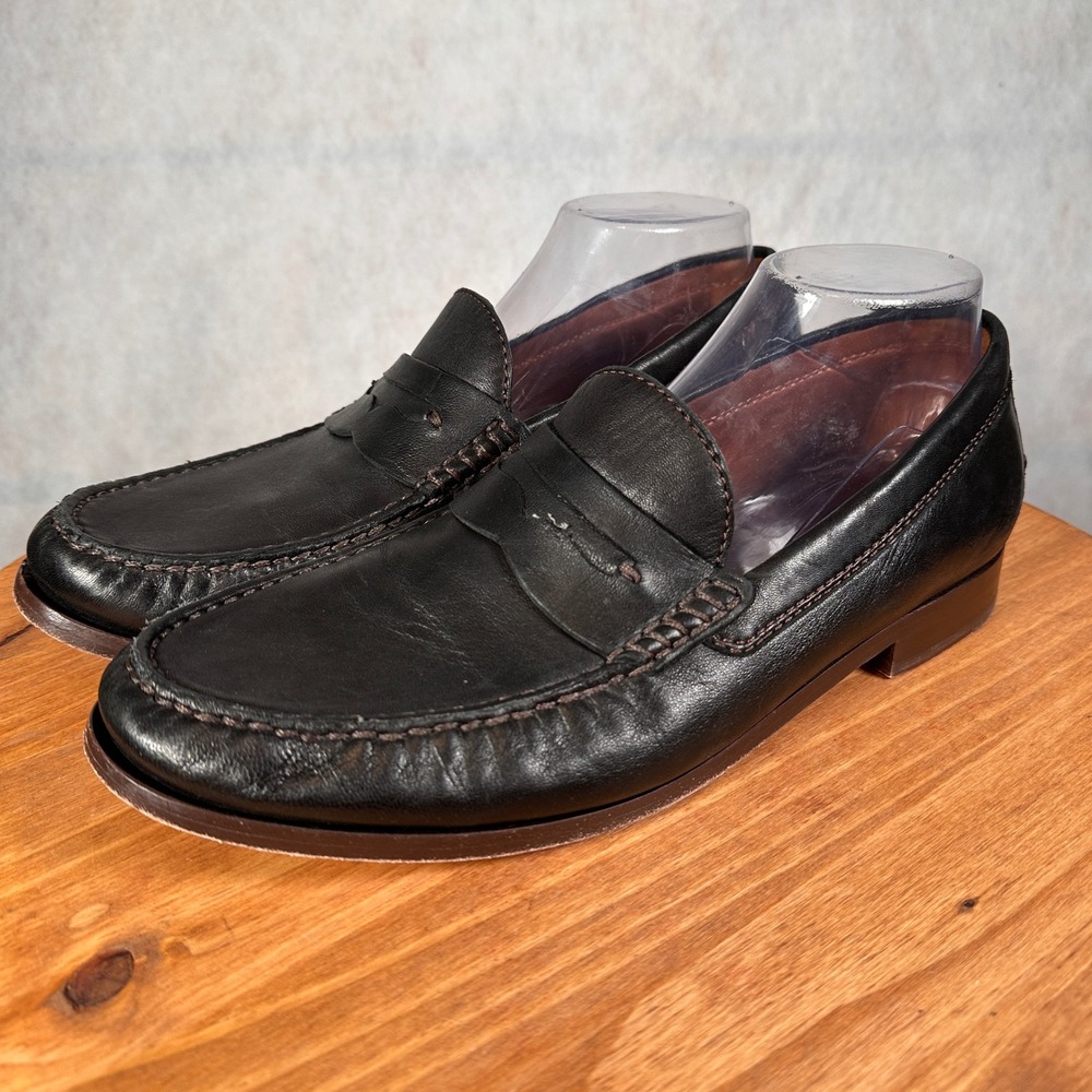 Johnston & Murphy Penny Loafers Mens 10M Brown Good Leather Dress Shoes 24-1587